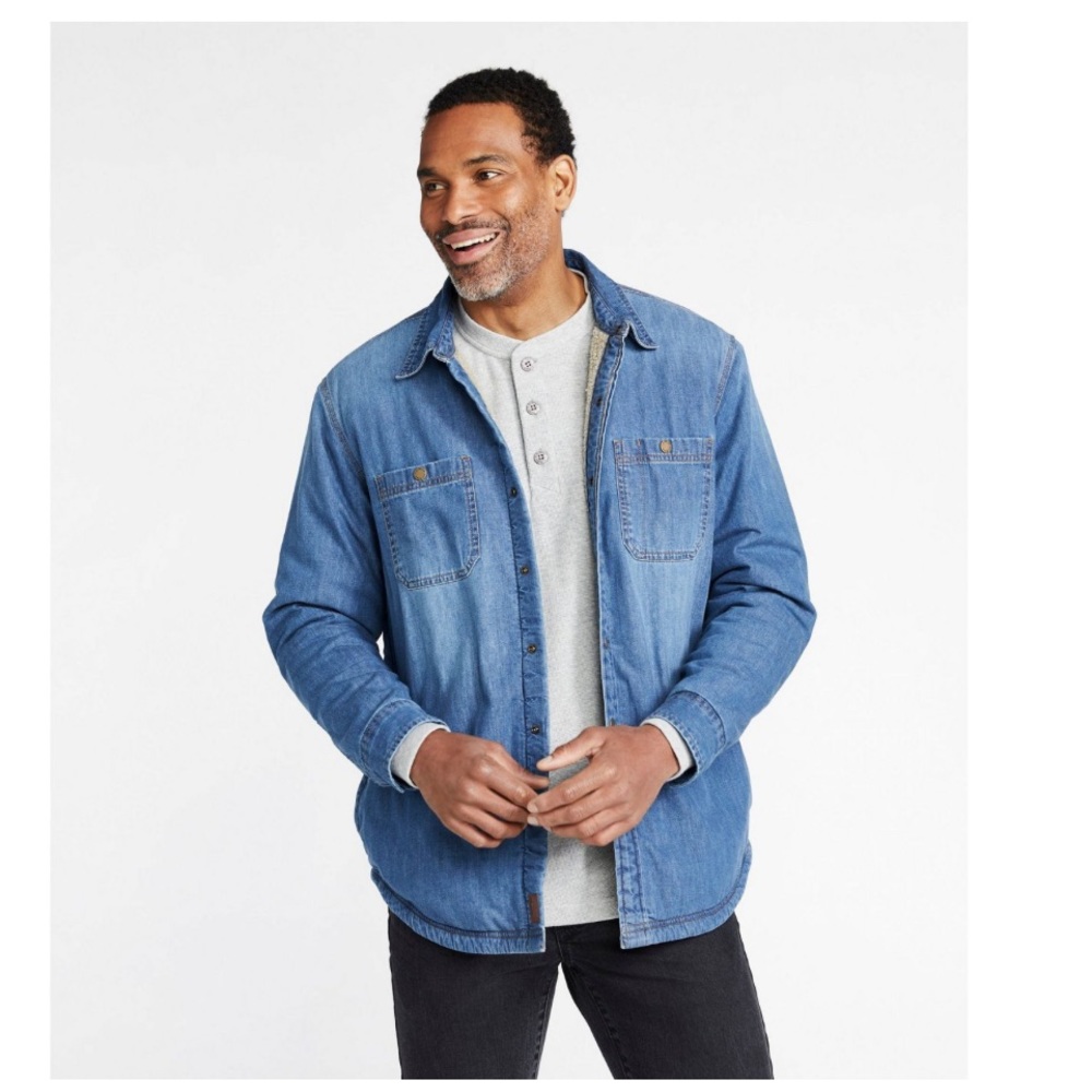 Men’s LL Bean lined shirt jacket